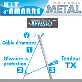 Kit d'amarre Inox pour piquet Métal